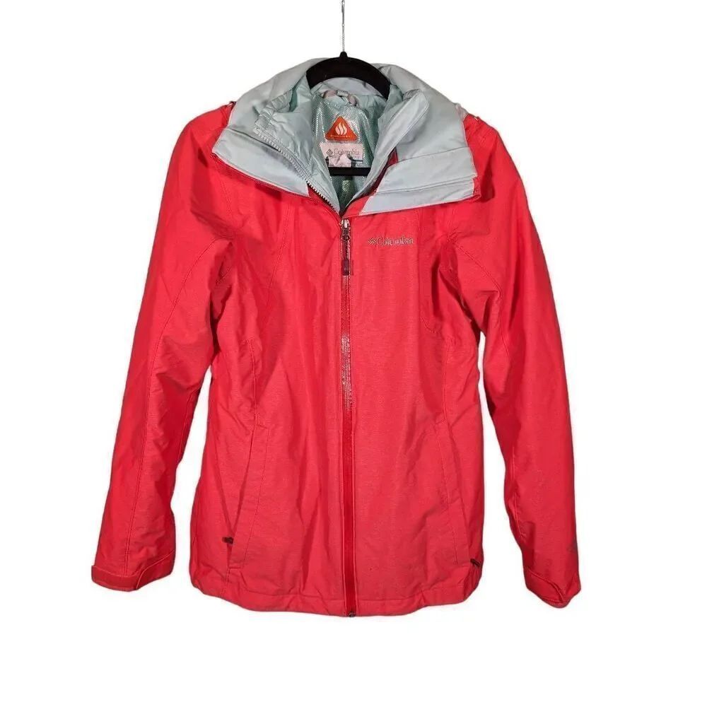 Columbia "Interchange" Omni-Heat Waterproof 2-1 Jacket Coral Women's Medium
